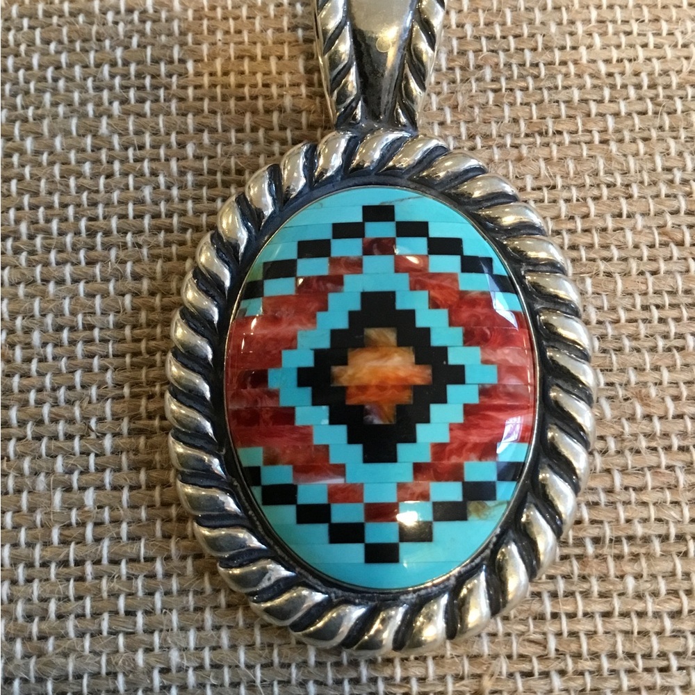 Sincerely Southwest by Carolyn Pollack Sterling Inlay Pendant